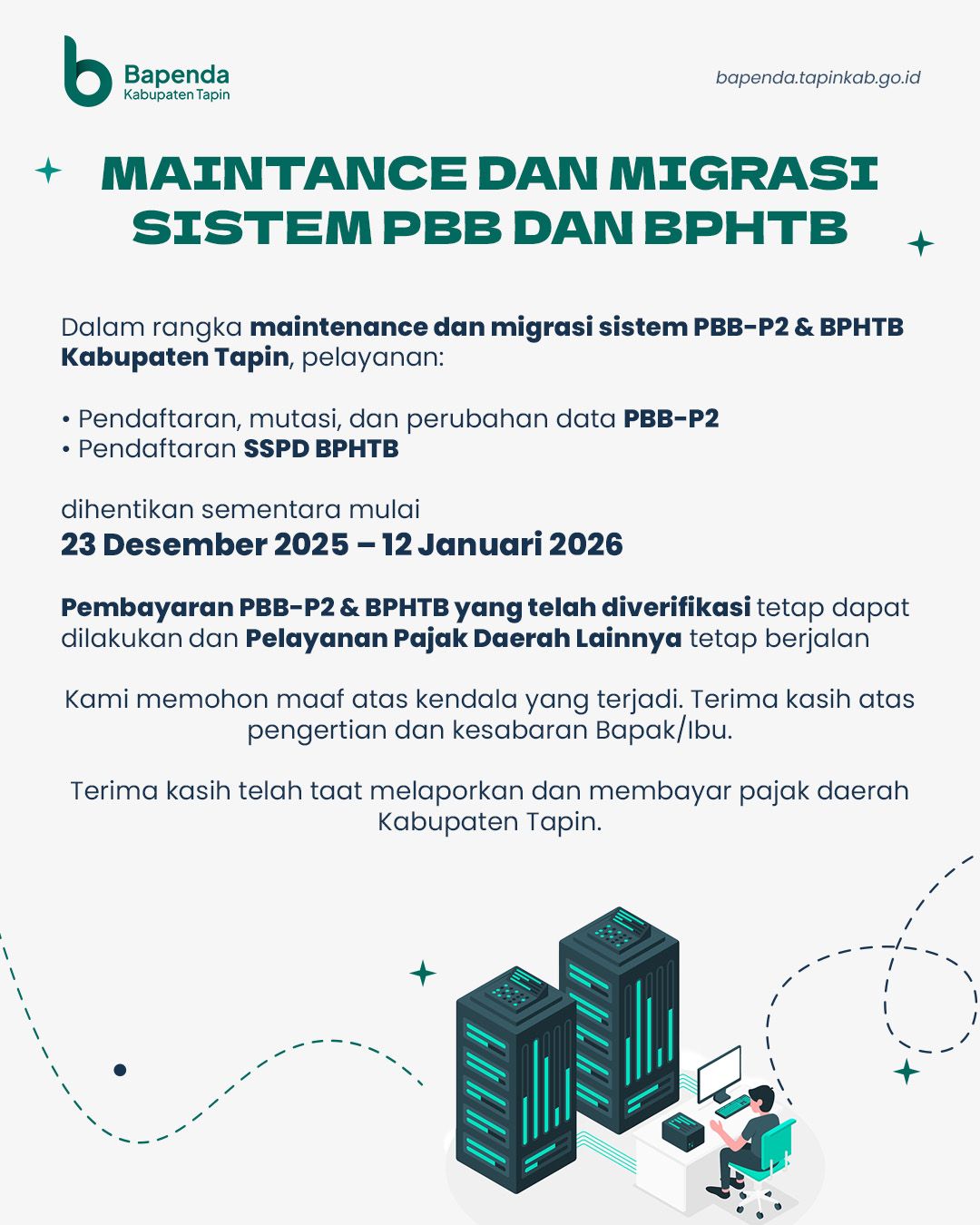 MAINTENANCE DAN MIGRASI SISTEM PBB DAN BPHTB
